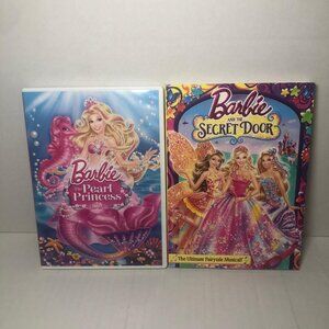 Lot Of 2  Barbie DVDs Barbie and the Secret Door & Barbie The Pearl Princess